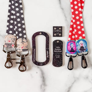 Open Center ROUNDED Fancy Straps - Size 1" - LIMITED COLOR - Black Glitter- Set of 3 - Acrylic Template