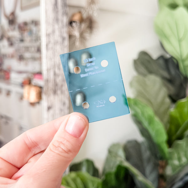 Strap End Template With Rivet Placement - Set of 4 - Blue