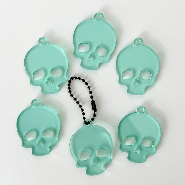 Skull - Light Green - Hanging Charm - Sold Individually