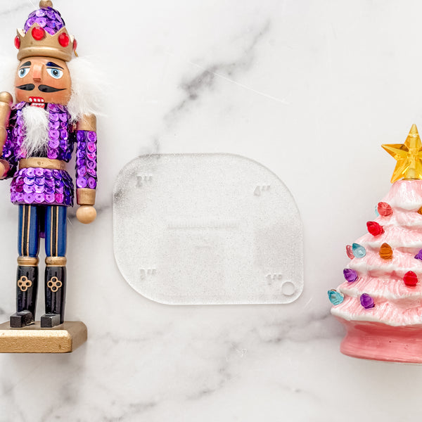 1-2-3-4 Inch Rounded Corners  - Glitter Clear -  Acrylic Template