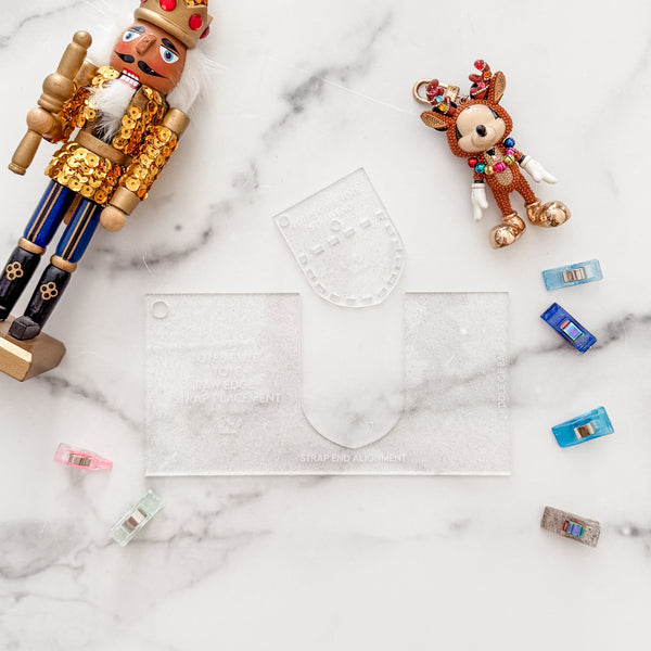 Totes Cute Tote Handle Guide -  Set of 2 - Glitter Clear -  Acrylic Template