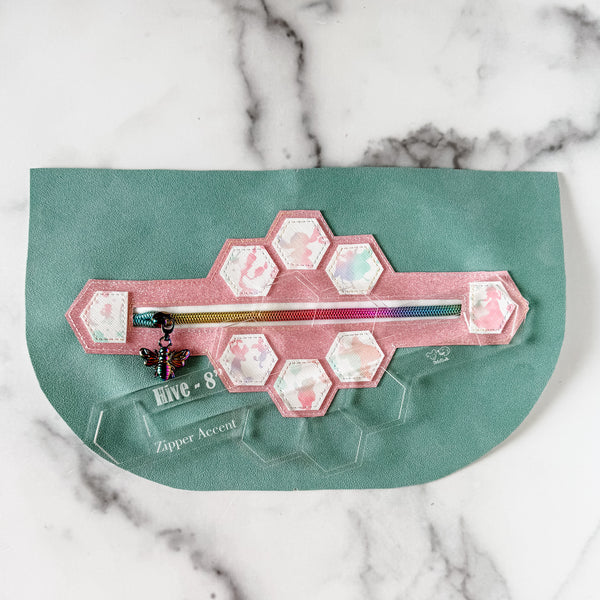 Hive Zipper Accent Template - Clear - 3 Sizes Available