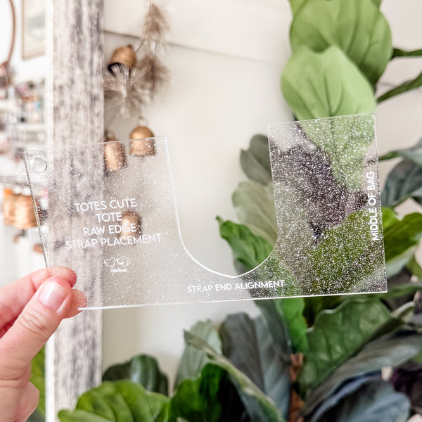 Totes Cute Tote Handle Guide -  Set of 2 - Glitter Clear -  Acrylic Template