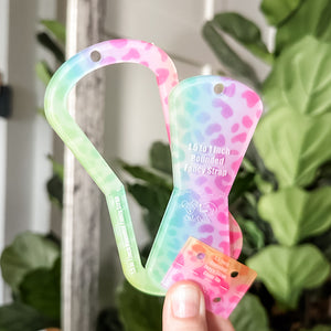 Open Center Rounded Fancy Straps - Size 1.5" Webbing To 1" Hook - LIMITED COLOR - Rainbow Matte Leopard - Set of 3 - Acrylic Template
