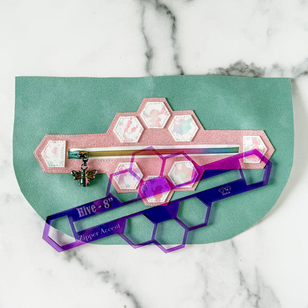 Hive Zipper Accent Template - Purple - 3 Sizes Available