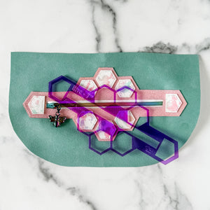 Hive Zipper Accent Template - Purple - 3 Sizes Available