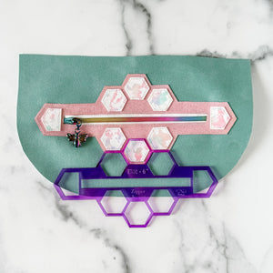 Hive Zipper Accent Template - Purple - 3 Sizes Available