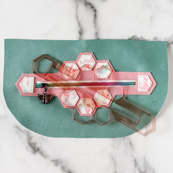 Hive Zipper Accent Template - Rose Gold - 3 Sizes Available