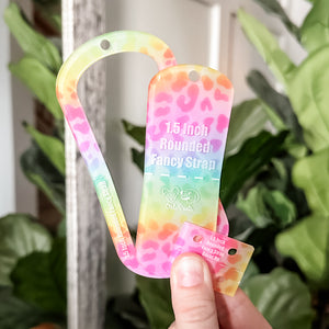 Open Center Rounded Fancy Straps - Size 1.5" - LIMITED COLOR - Rainbow Matte Leopard - Set of 3 - Acrylic Template