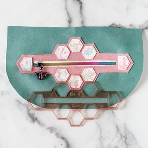 Hive Zipper Accent Template - Rose Gold - 3 Sizes Available