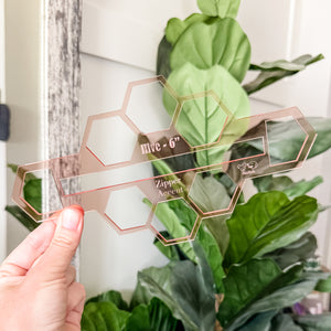 Hive Zipper Accent Template - Rose Gold - 3 Sizes Available