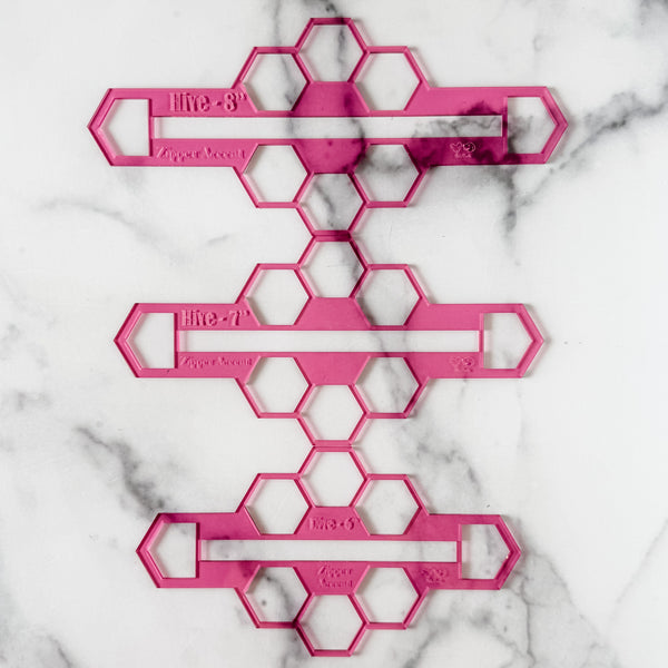 Hive Zipper Accent Template - Pink - 3 Sizes Available