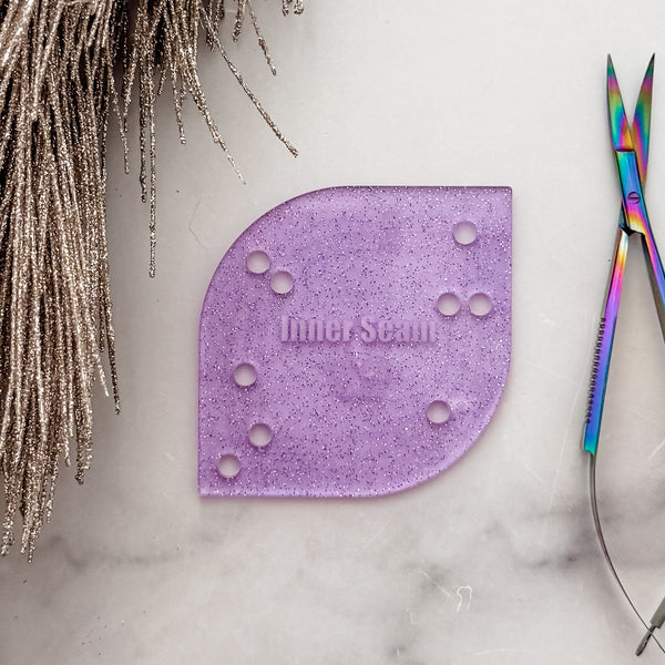 Inner Seam Tool - All In One - 1/4", 3/8", 1/2"  - Glitter Lavender -  Acrylic Template