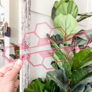 Hive Zipper Accent Template - Pink - 3 Sizes Available