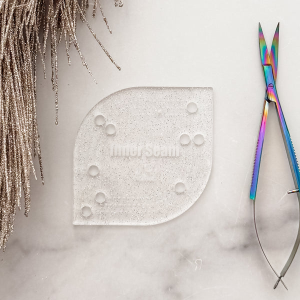 Inner Seam Tool - All In One - 1/4", 3/8", 1/2"  - Glitter Clear -  Acrylic Template