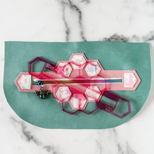 Hive Zipper Accent Template - Pink - 3 Sizes Available