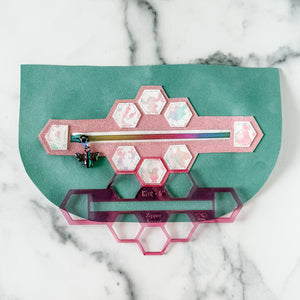 Hive Zipper Accent Template - Pink - 3 Sizes Available