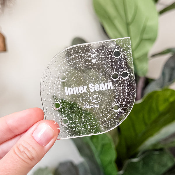 Inner Seam Tool - All In One - 1/4", 3/8", 1/2"  - Glitter Clear -  Acrylic Template