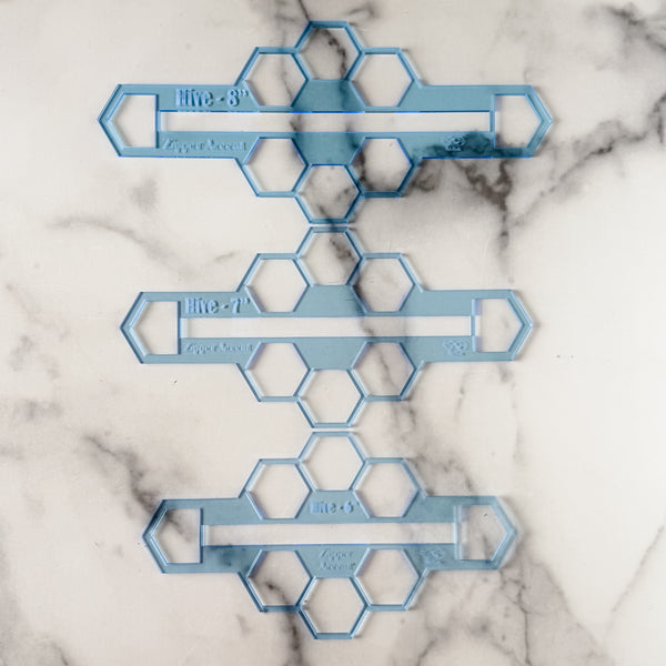 Hive Zipper Accent Template - Ocean - 3 Sizes Available