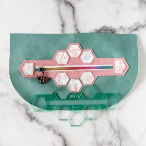Hive Zipper Accent Template - Light Green - 3 Sizes Available