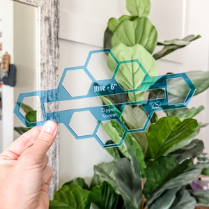 Hive Zipper Accent Template - Blue - 3 Sizes Available