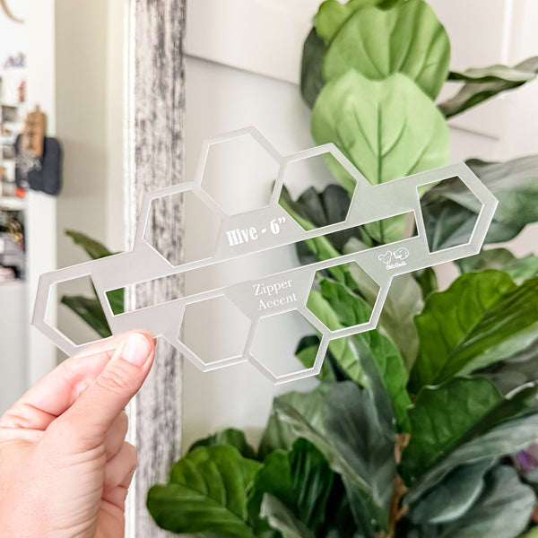 Hive Zipper Accent Template - Frost - 3 Sizes Available