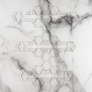 Hive Zipper Accent Template - Frost - 3 Sizes Available