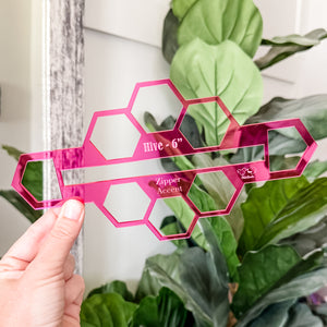 Hive Zipper Accent Template - Magenta - 3 Sizes Available