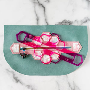 Hive Zipper Accent Template - Magenta - 3 Sizes Available