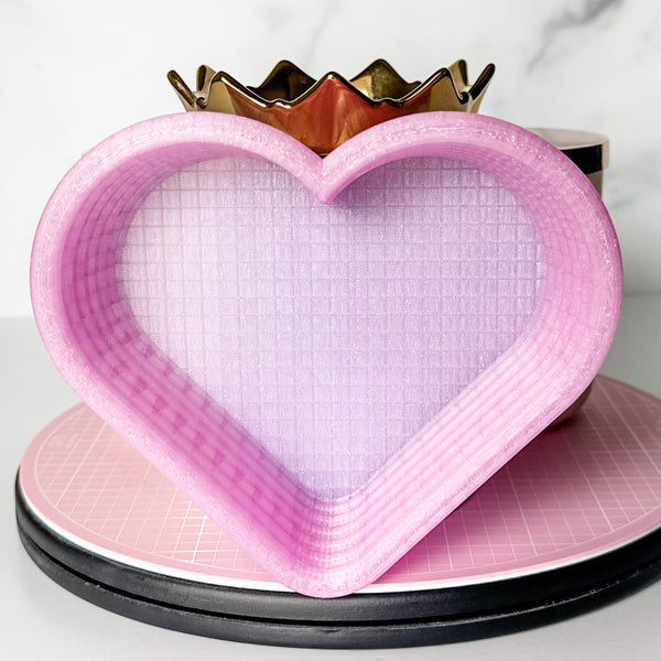 Tiered Large Heart Shaped Craft Bowl - Glitter Lavender