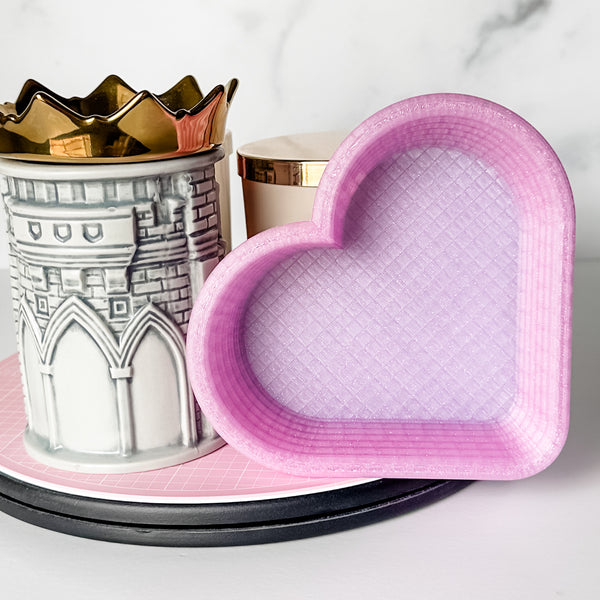 Tiered Large Heart Shaped Craft Bowl - Glitter Lavender