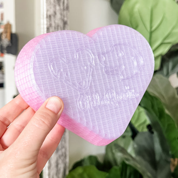 Tiered Large Heart Shaped Craft Bowl - Glitter Lavender