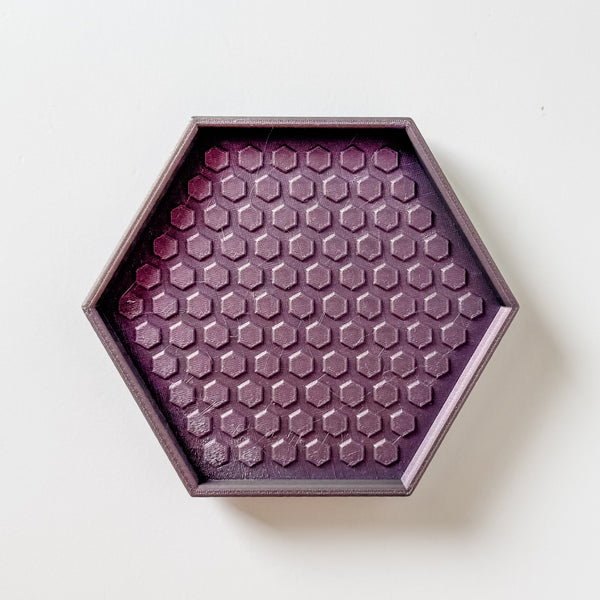 Hexagon Craft Tray - Honeycomb Base with Grips - Purple Glimmer