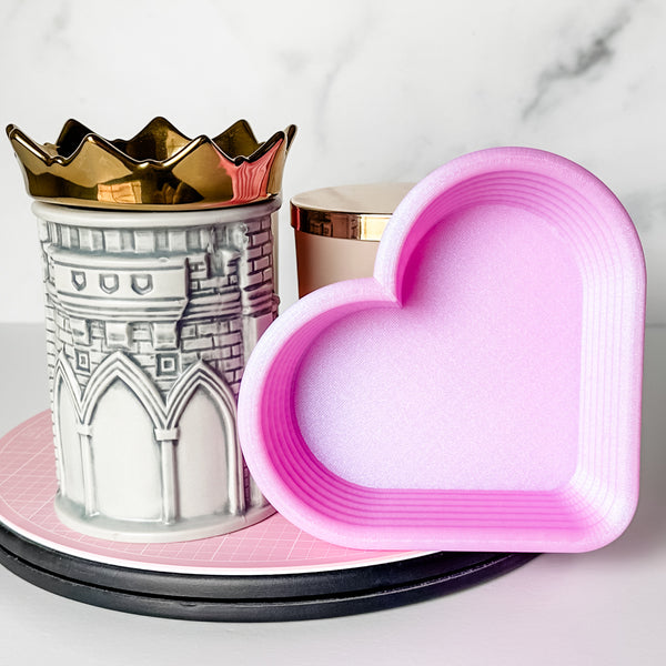 Tiered Large Heart Shaped Craft Bowl - Pink Gem