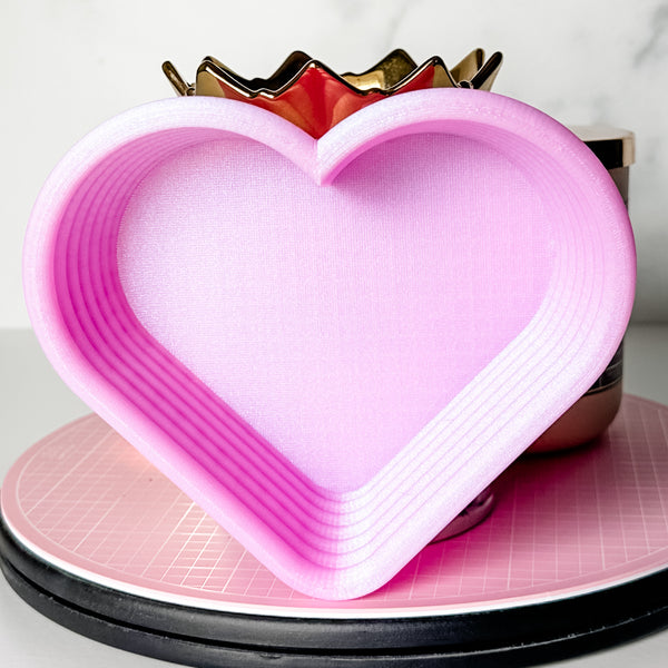 Tiered Large Heart Shaped Craft Bowl - Pink Gem