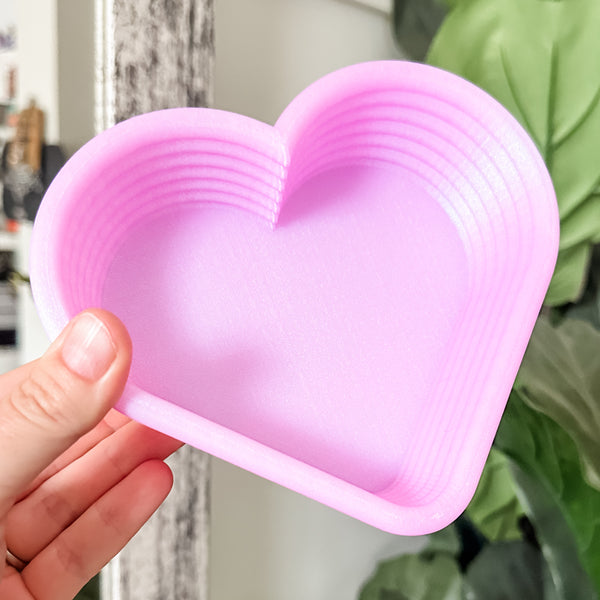 Tiered Large Heart Shaped Craft Bowl - Pink Gem