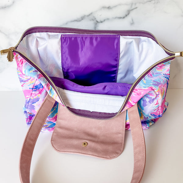 As Seen On OklaRoots! Purple Flower Champion Bag