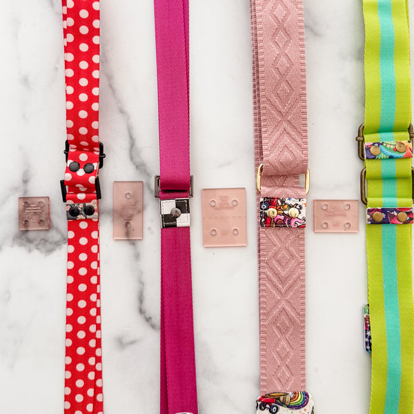 Strap End Template With Rivet Placement - Set of 4 - Rose Gold