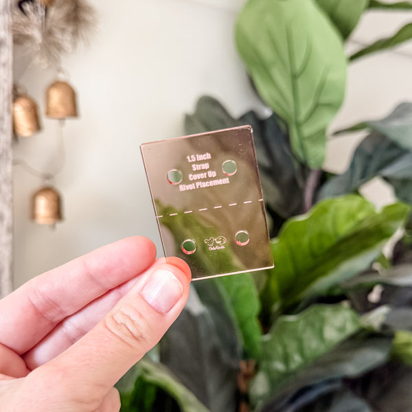 Strap End Template With Rivet Placement - Set of 4 - Rose Gold