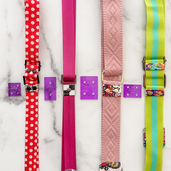 Strap End Template With Rivet Placement - Set of 4 - Purple