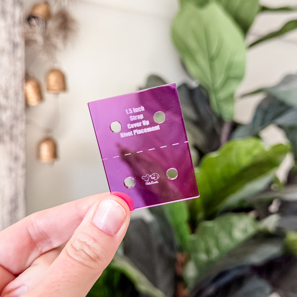 Strap End Template With Rivet Placement - Set of 4 - Purple