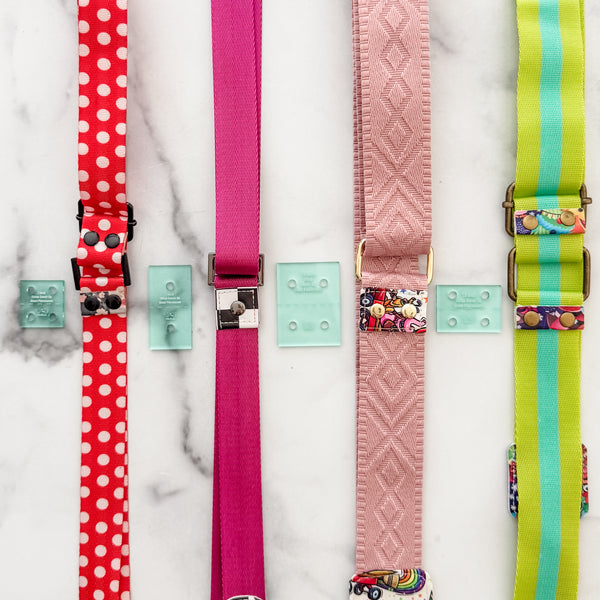 Strap End Template With Rivet Placement - Set of 4 - Light Green