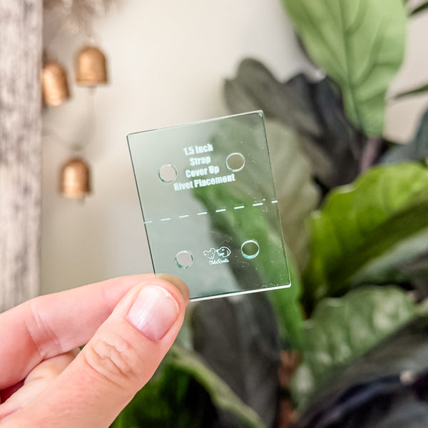 Strap End Template With Rivet Placement - Set of 4 - Light Green