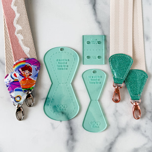 ROUNDED Fancy Straps - Size 1.5" Webbing To 1/2" Hook - LIGHT GREEN - Set of 3 - Acrylic Template