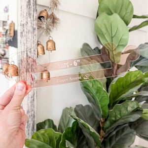 Ears Zipper Accent Template - Rose Gold - 3 Sizes Available