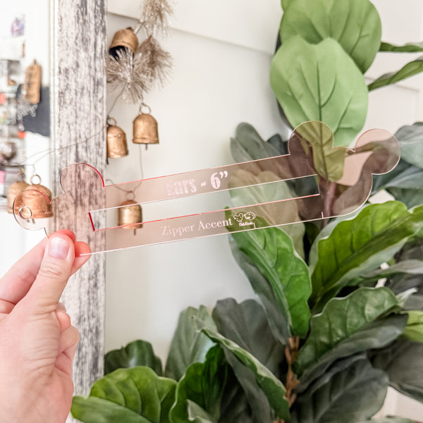 Ears Zipper Accent Template - Rose Gold - 3 Sizes Available