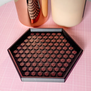 Hexagon Craft Tray - Honeycomb Base with Grips - Lava