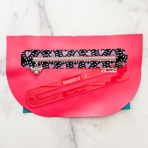 Rounded Zipper Accent Template - Rose Gold - 3 Sizes Available