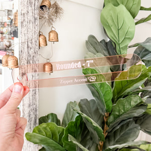 Rounded Zipper Accent Template - Rose Gold - 3 Sizes Available