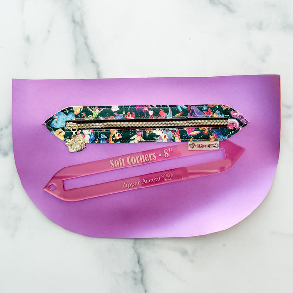 Soft Corners Zipper Accent Template - Rose Gold - 3 Sizes Available